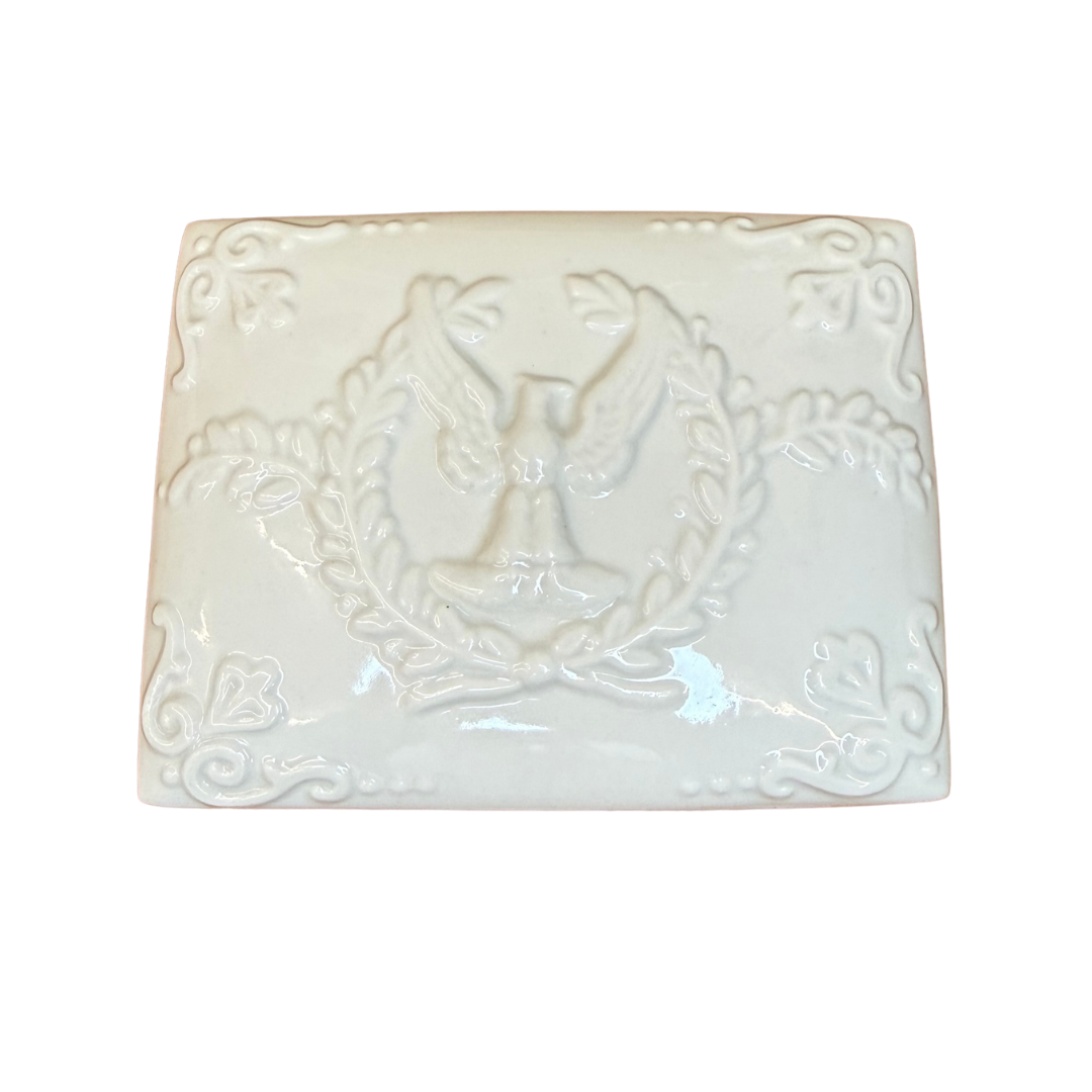 Boîte en porcelaine décor aigle royal