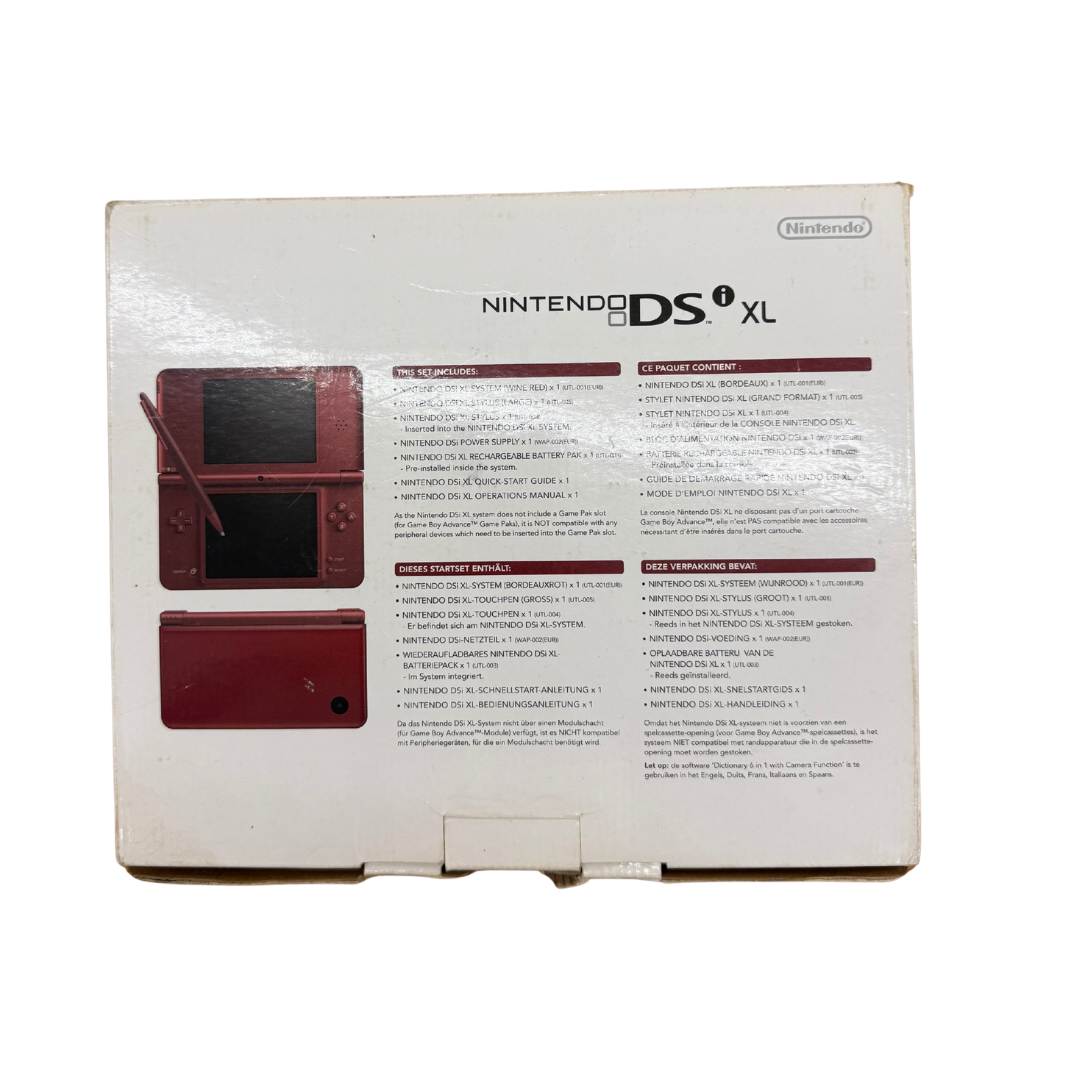 Nintendo DSi XL rouge – Boîte complète avec chargeur, stylet et jeu