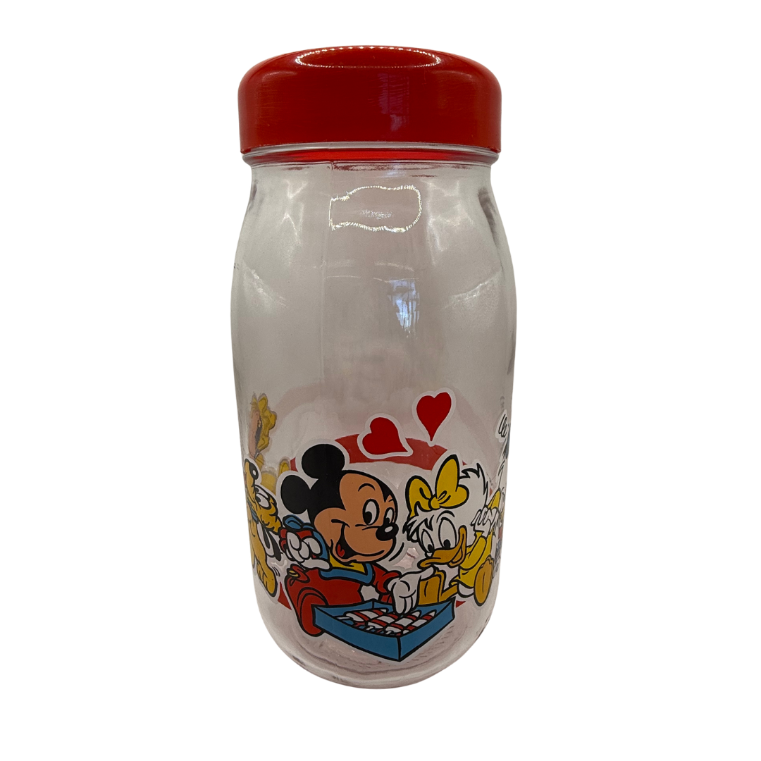 Bocal en verre Mickey vintage – Made in France – 25 cm