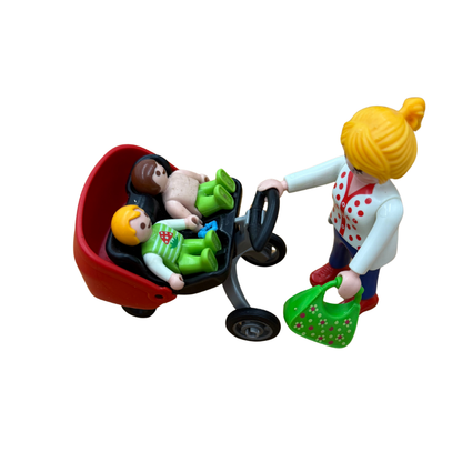 Lot Playmobil – Maman, bébés et poussette avec accessoires