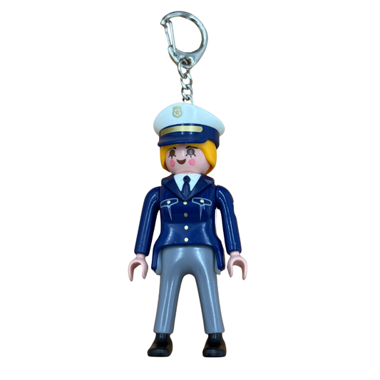 Lot de 2 porte-clés Playmobil style policier (1990 et 1997)