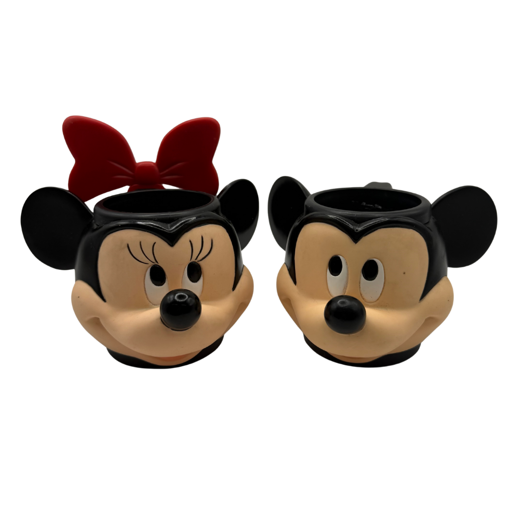 Lot de 2 tasses Disney Mickey et Minnie – Années 90