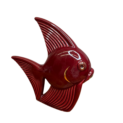 Céramique poisson rouge dorée Saint-Clément Art Déco – Modèle 3016
