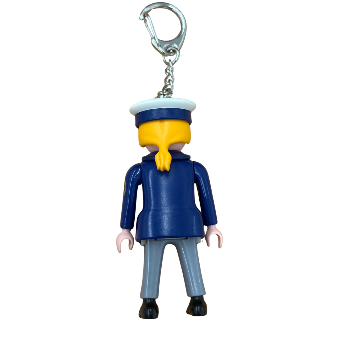 Lot de 2 porte-clés Playmobil style policier (1990 et 1997)
