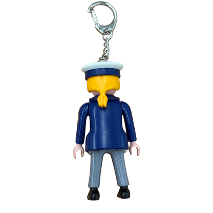 Lot de 2 porte-clés Playmobil style policier (1990 et 1997)