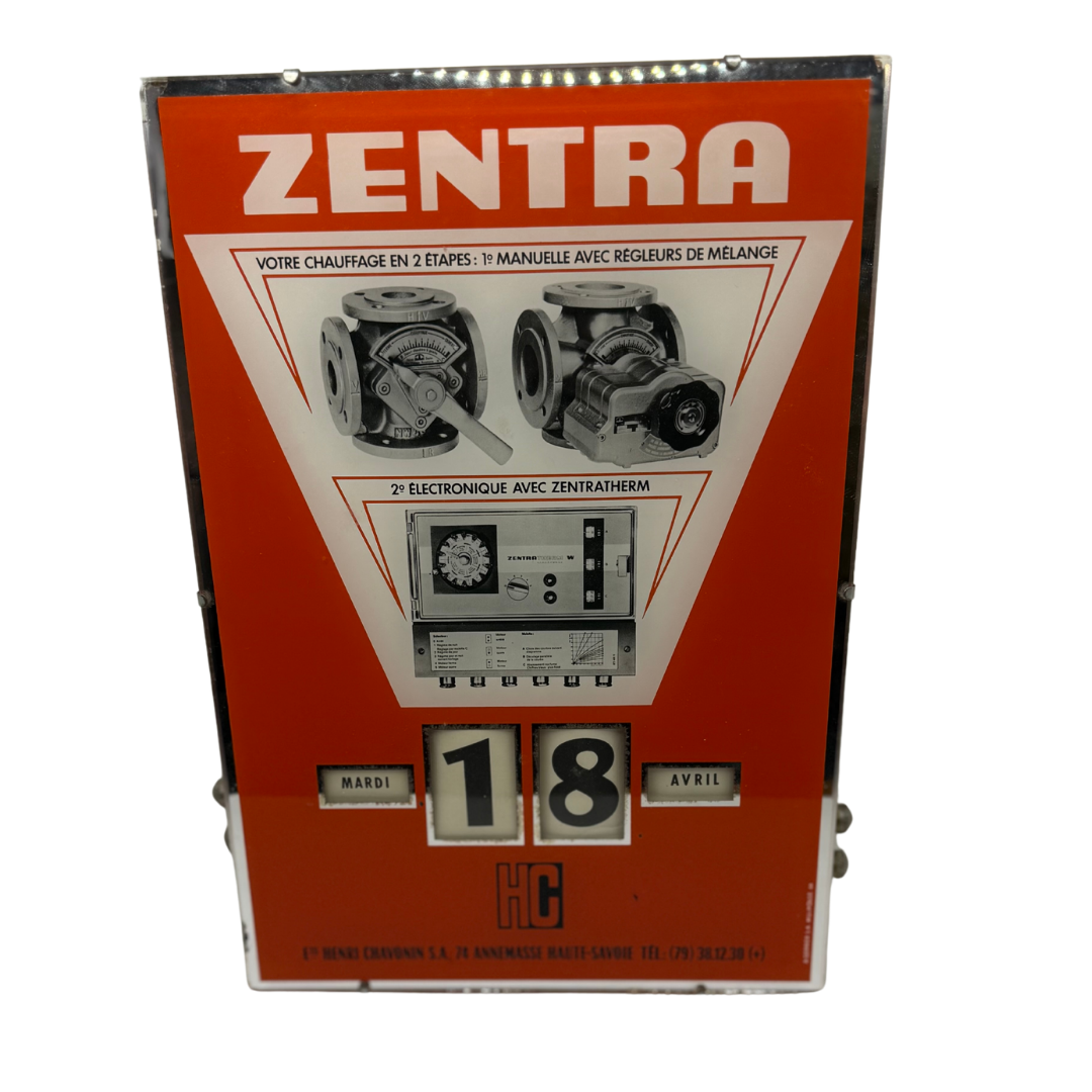 Calendrier perpétuel publicitaire Zentra – Années 60/70