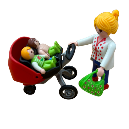 Lot Playmobil – Maman, bébés et poussette avec accessoires