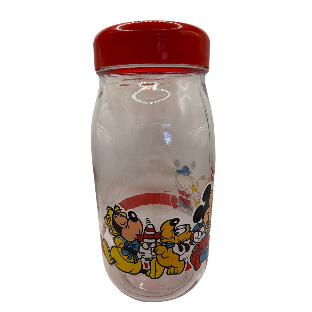 Bocal en verre Mickey vintage – Made in France – 25 cm