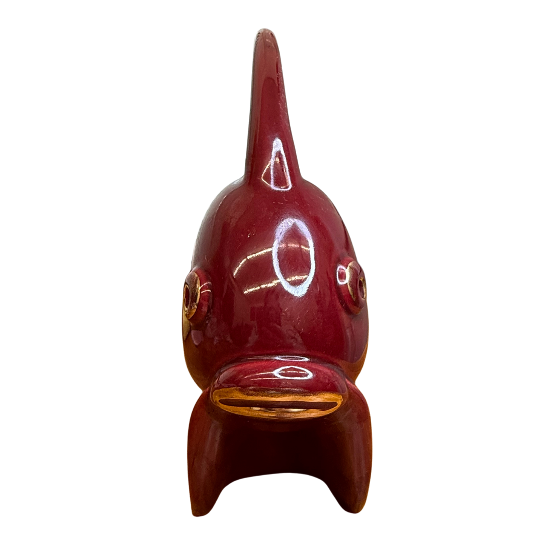 Céramique poisson rouge dorée Saint-Clément Art Déco – Modèle 3016