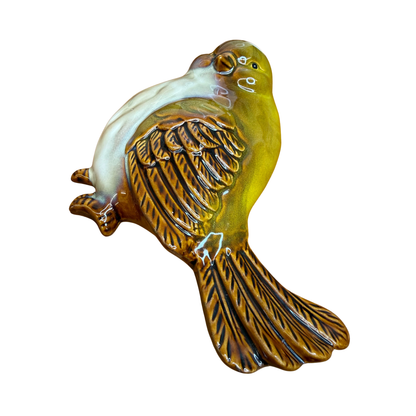 Lot de 2 oiseaux en barbotine – décoration murale