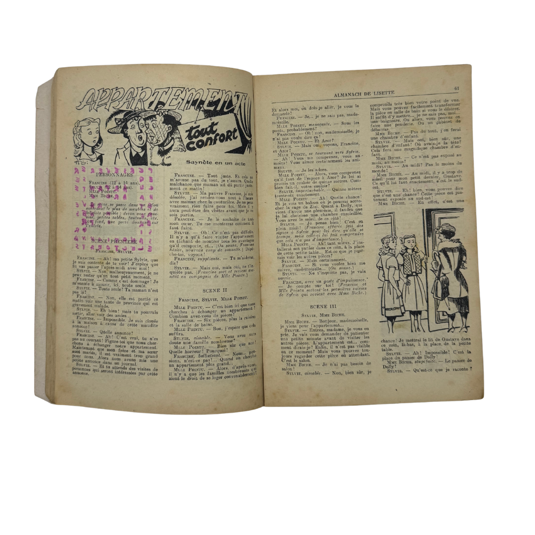 Livre Almanach de Lisette 1950