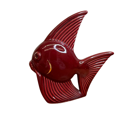 Céramique poisson rouge dorée Saint-Clément Art Déco – Modèle 3016