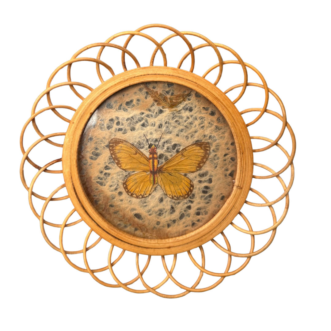 Dessous de verre en osier avec papillons