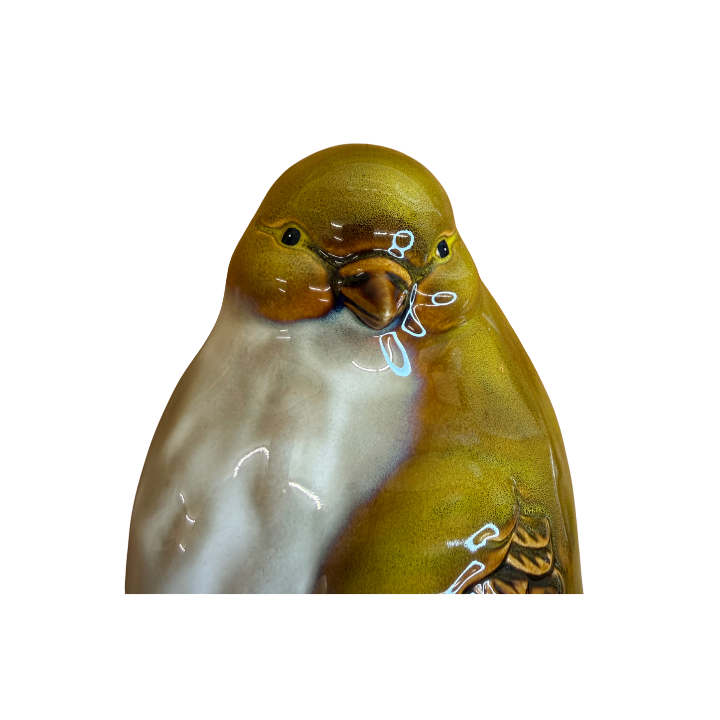 Lot de 2 oiseaux en barbotine – décoration murale