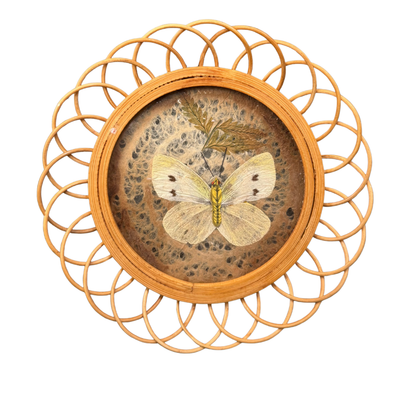 Dessous de verre en osier avec papillons