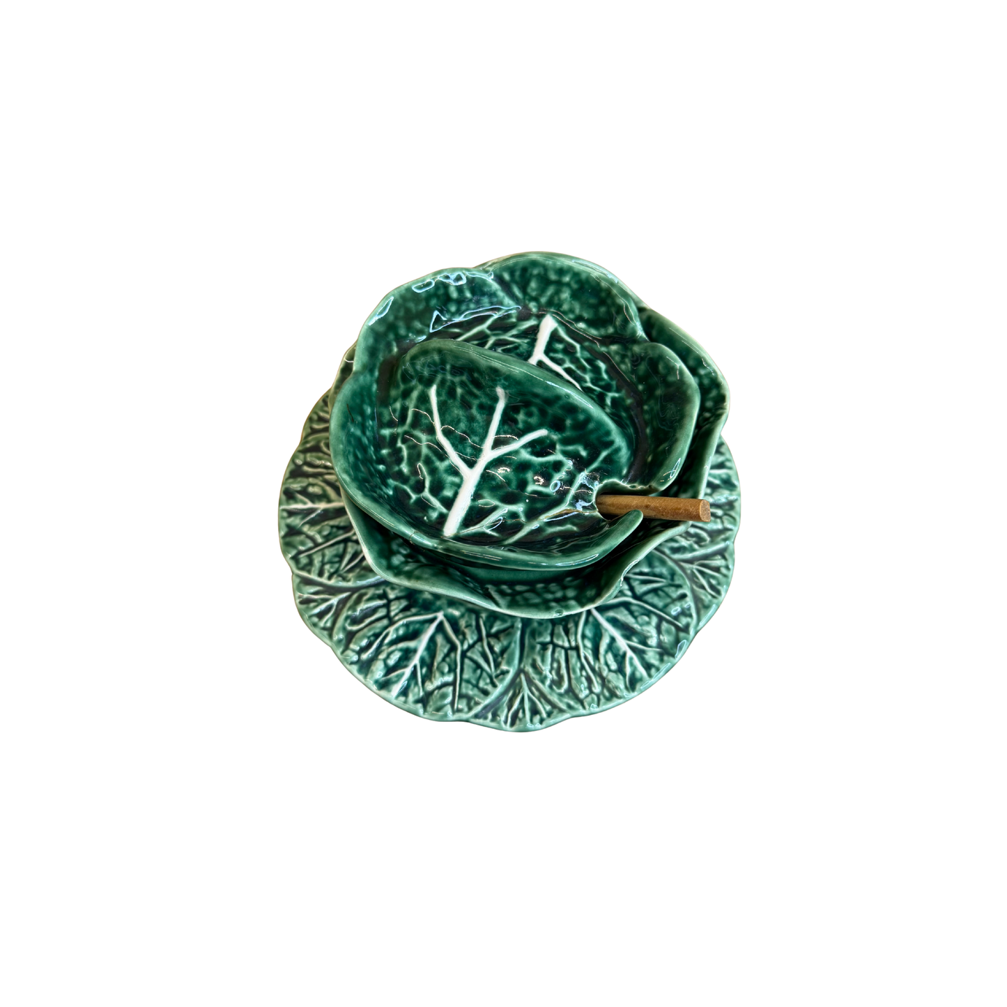 Chou en barbotine avec sa petite cuillère en bois et son dessous