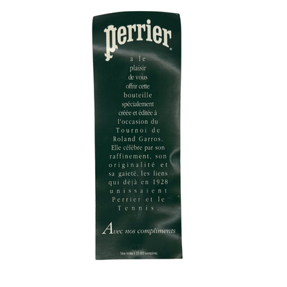 Bouteille de Perrier 75 cl – Roland-Garros 1992 scellée