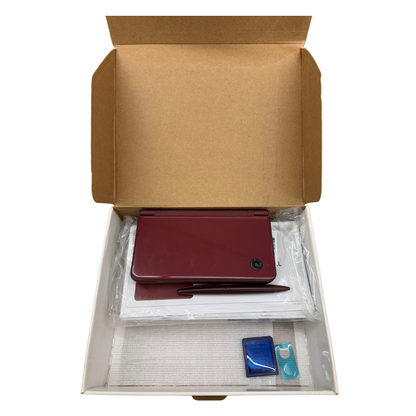 Nintendo DSi XL rouge – Boîte complète avec chargeur, stylet et jeu